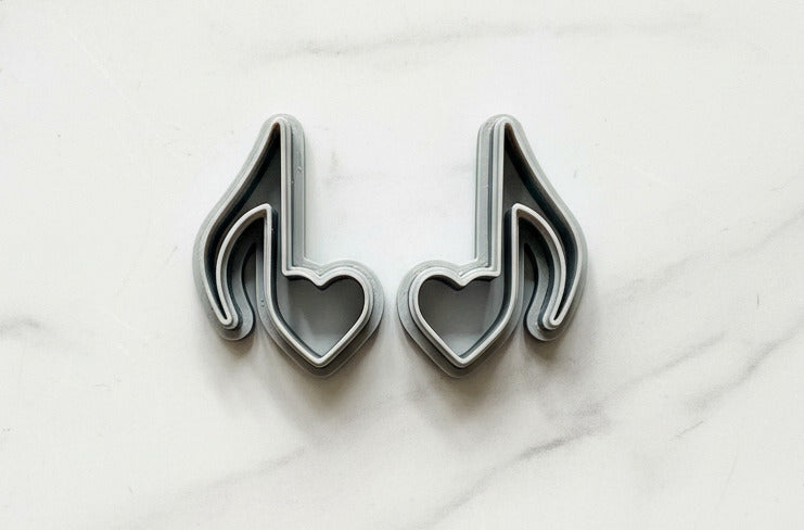 Heart music note set