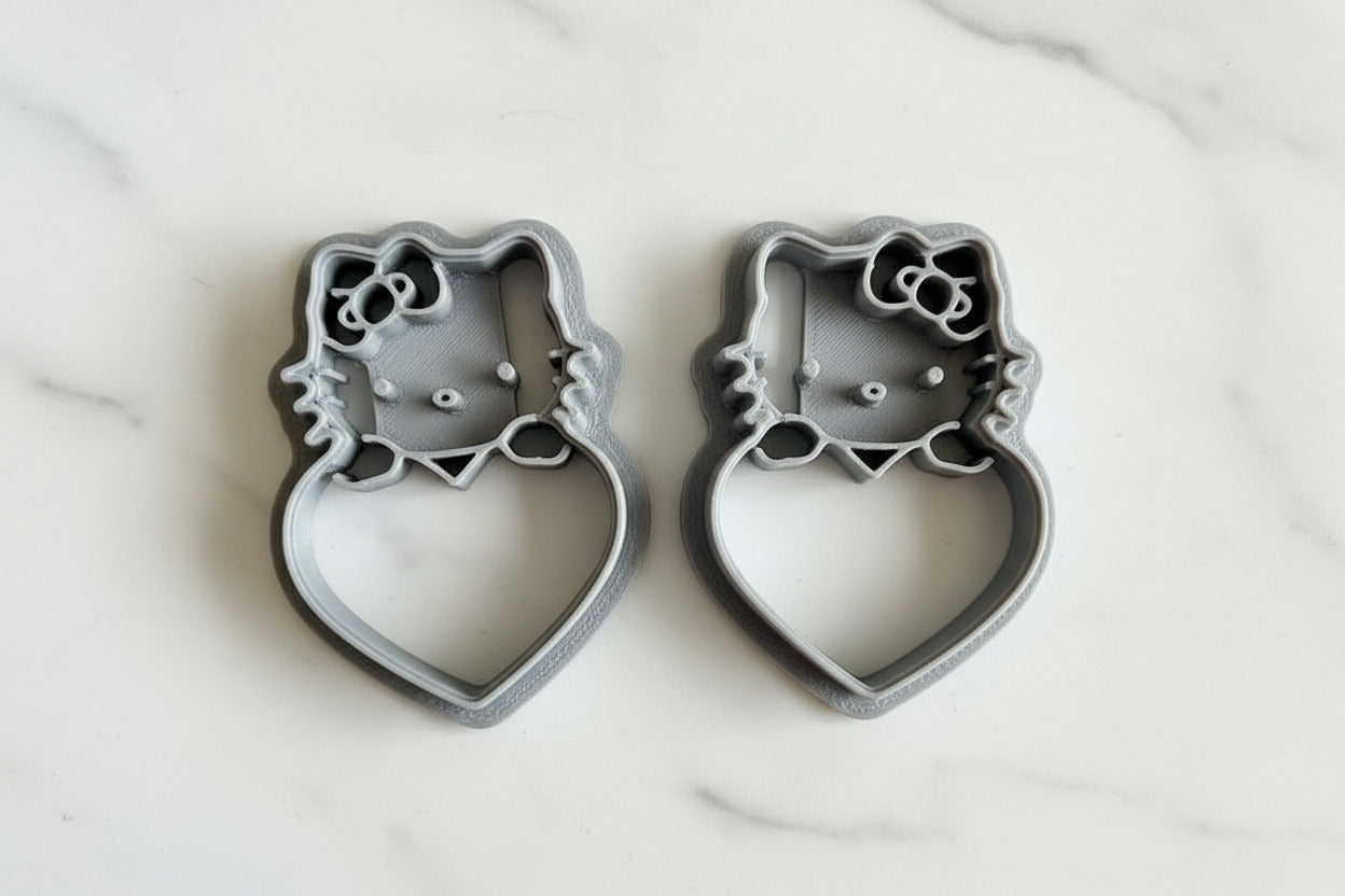 Kitty with heart mirrored set