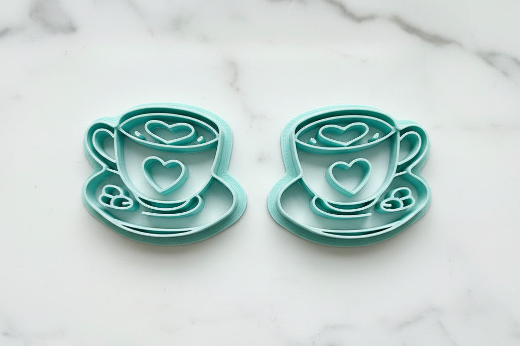 Heart Tea cups mirrored set