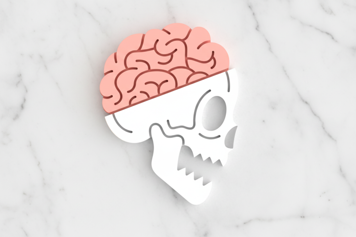 Skull with brains