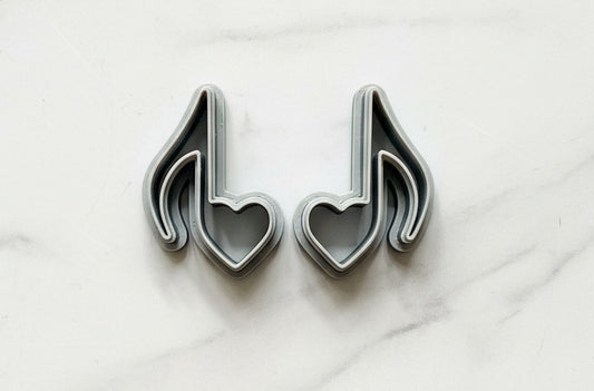 Heart music note set