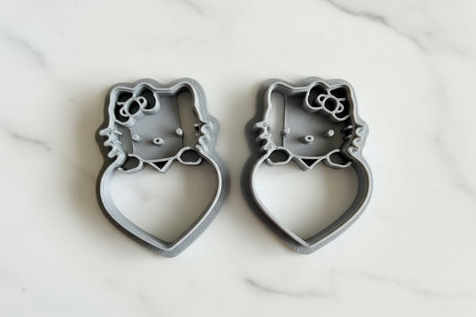 Kitty with heart mirrored set