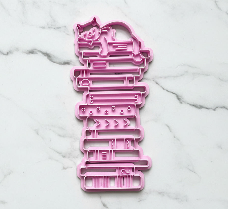 Cat on books bookmark