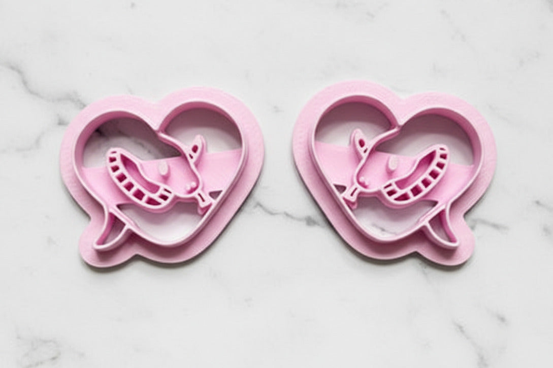 Snakes in heart mirrored set