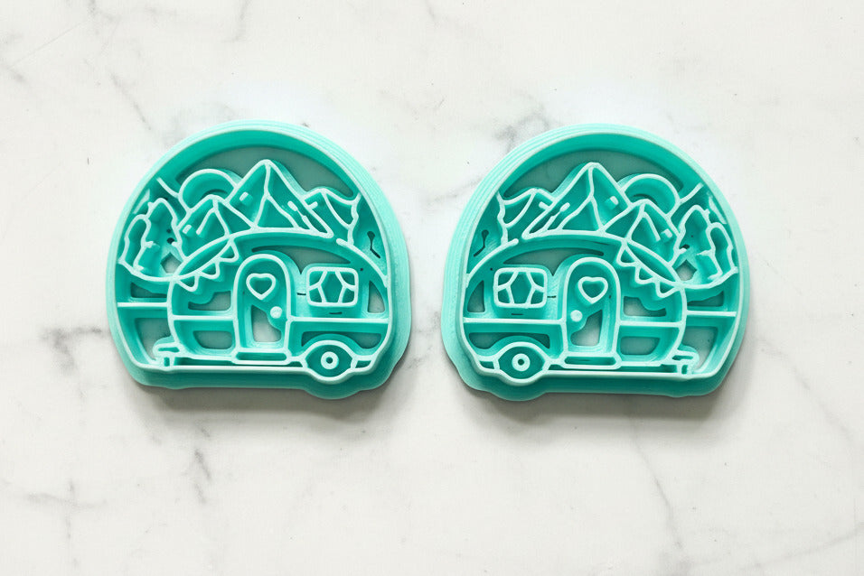 Camping trailer scene