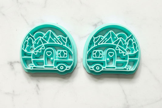 Camping trailer scene