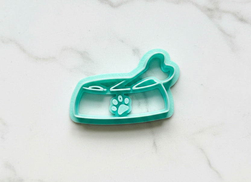 Dog bowl with bone