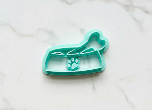 Dog bowl with bone