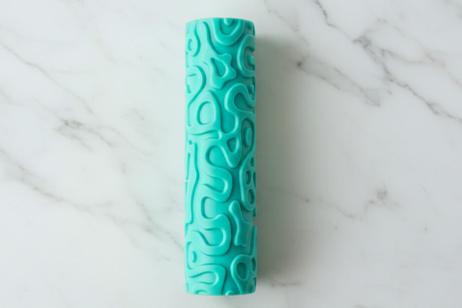 Squiggly roller embossed
