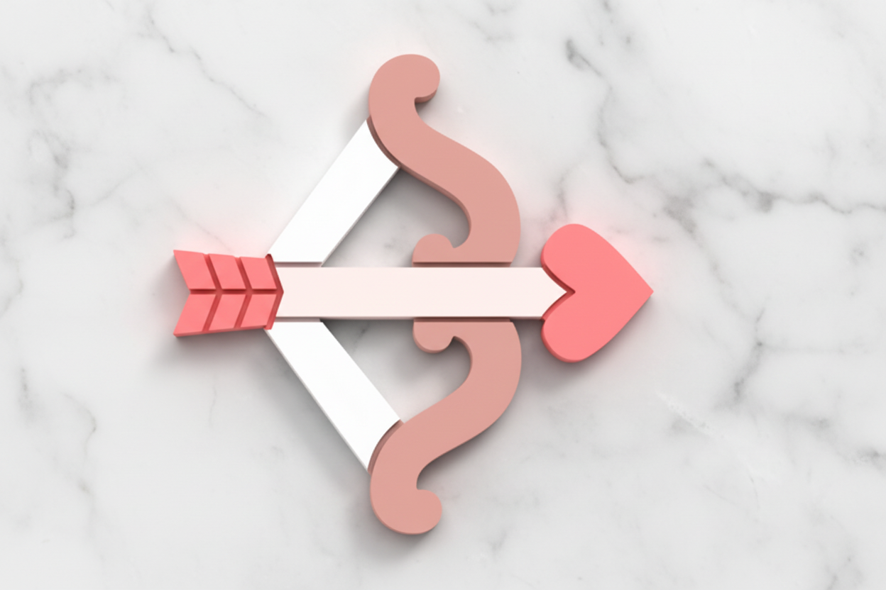 Heart bow and arrow