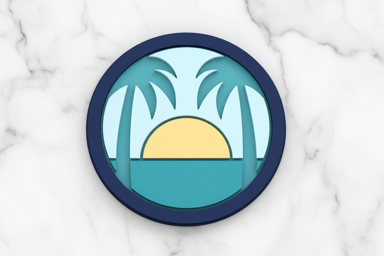 Palm trees in circle