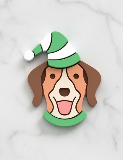 Dog with santa hat
